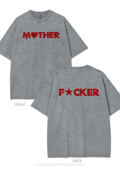 Glitter Motherfxcker Two Sides Y2K Shirts Washed Tee Cherrykitten