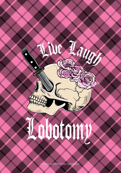 Live Laugh Lobotomy Skull Y2K Phone Case Cherrykitten