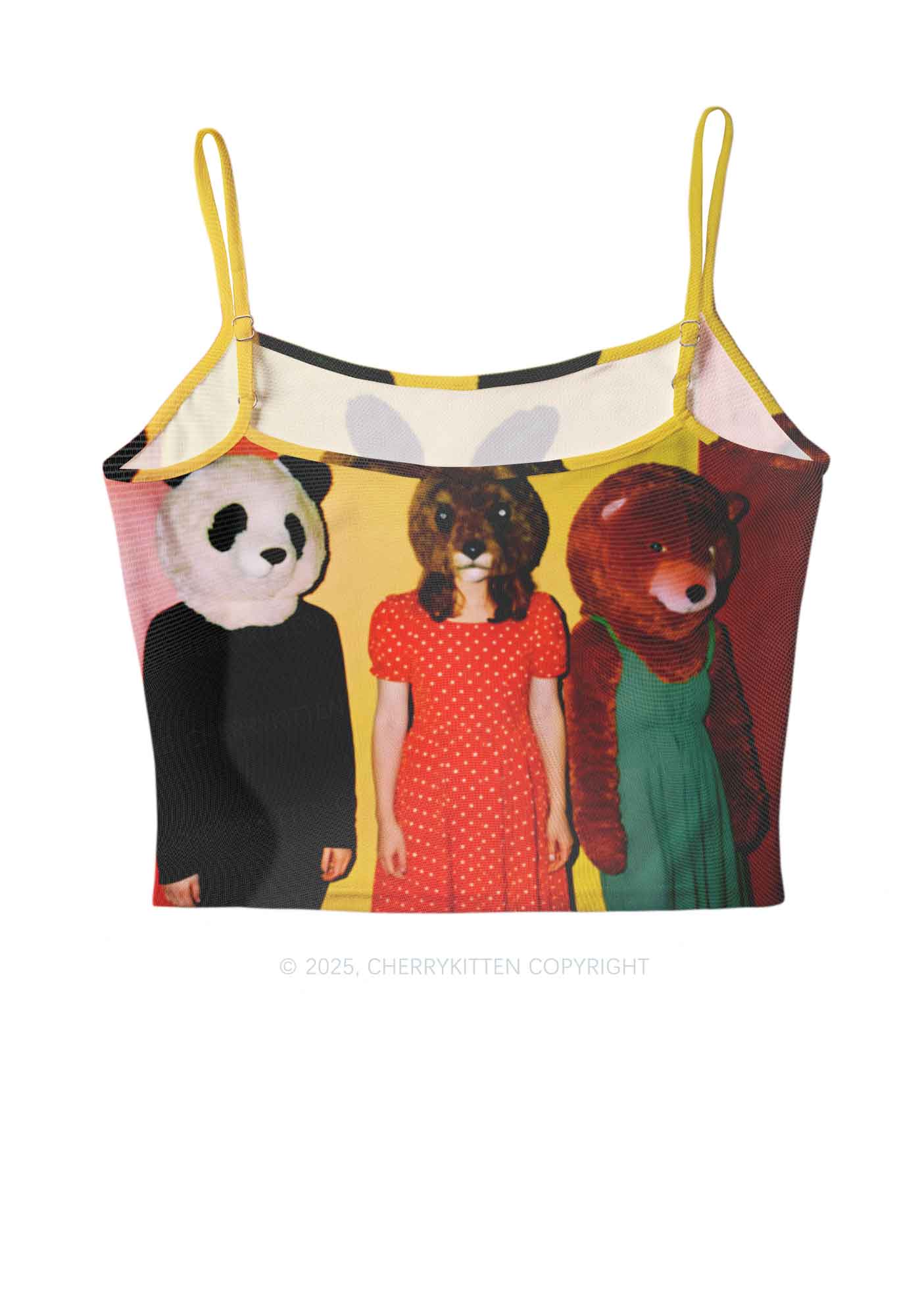 Rabbit Mask Girl Y2K Mesh Cami Tank Cherrykitten