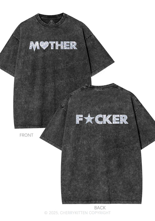 Glitter Motherfxcker Two Sides Y2K Shirts Washed Tee Cherrykitten