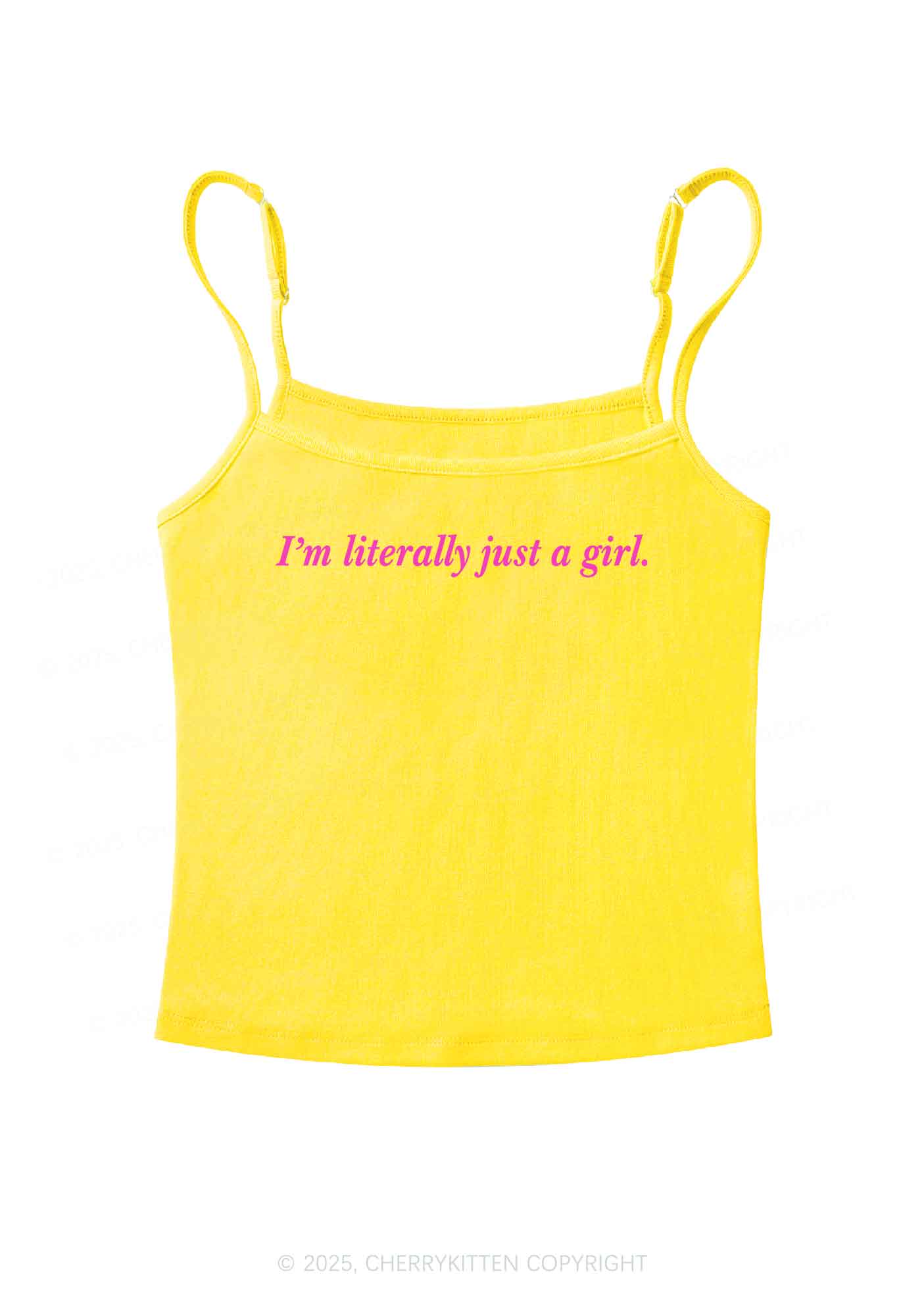 Literally Just A Girl Y2K Spaghetti Strap Cami Cherrykitten