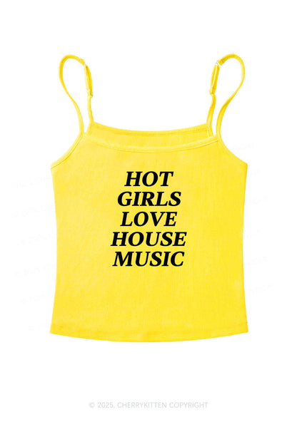 Girls Love House Music Y2K Spaghetti Strap Cami Cherrykitten