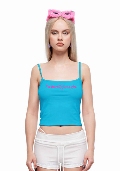Literally Just A Girl Y2K Spaghetti Strap Cami Cherrykitten