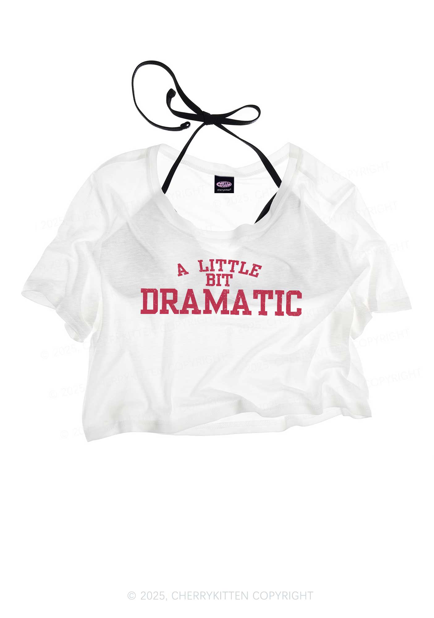 A Little Bit Dramatic Y2K Sheer Crop Tee Cherrykitten