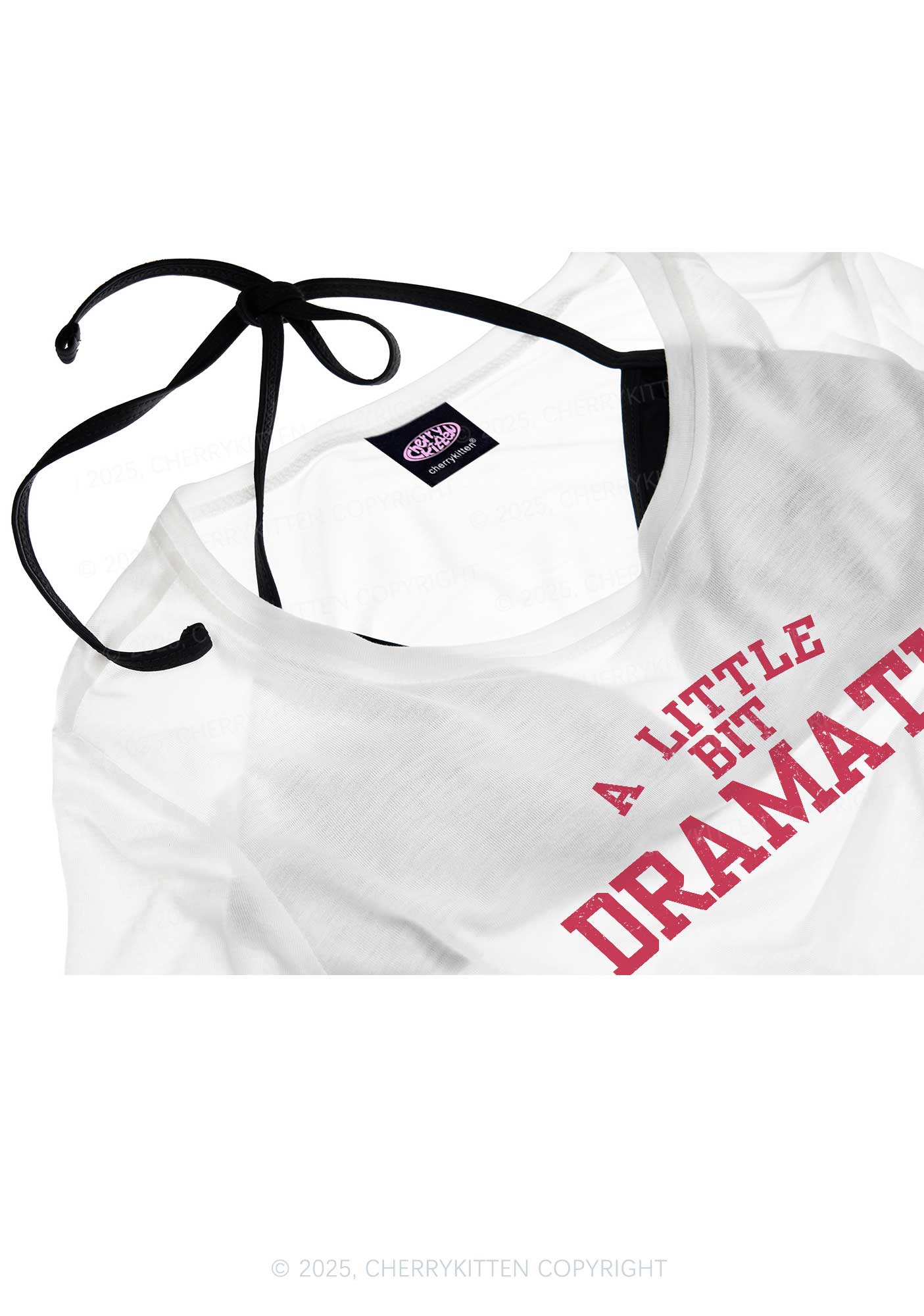A Little Bit Dramatic Y2K Sheer Crop Tee Cherrykitten