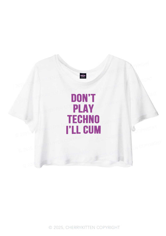 Don't Play Techno Y2K Sheer Crop Tee Cherrykitten