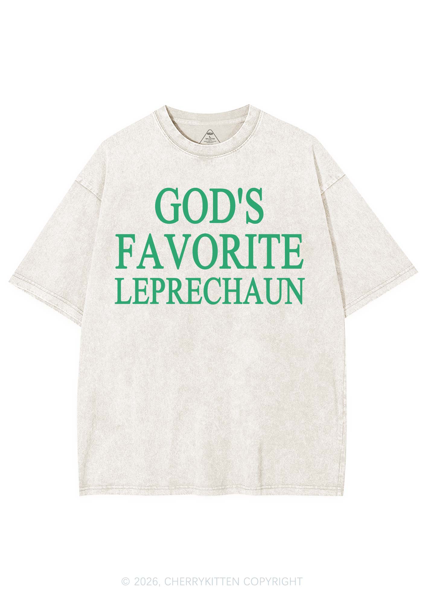 God's Favorite Leprechaun St Patricks Y2K Shirts Washed Tee Cherrykitten