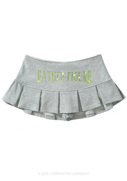Rhinestone Father Figure Y2K Mini Pleated Skirts Cherrykitten