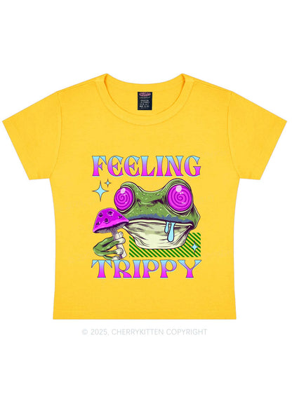 Frog Feeling Trippy Y2K Baby Tee Cherrykitten