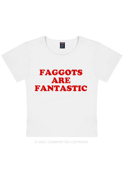 Faggots Are Fantastic Pride Y2K Baby Tee Cherrykitten