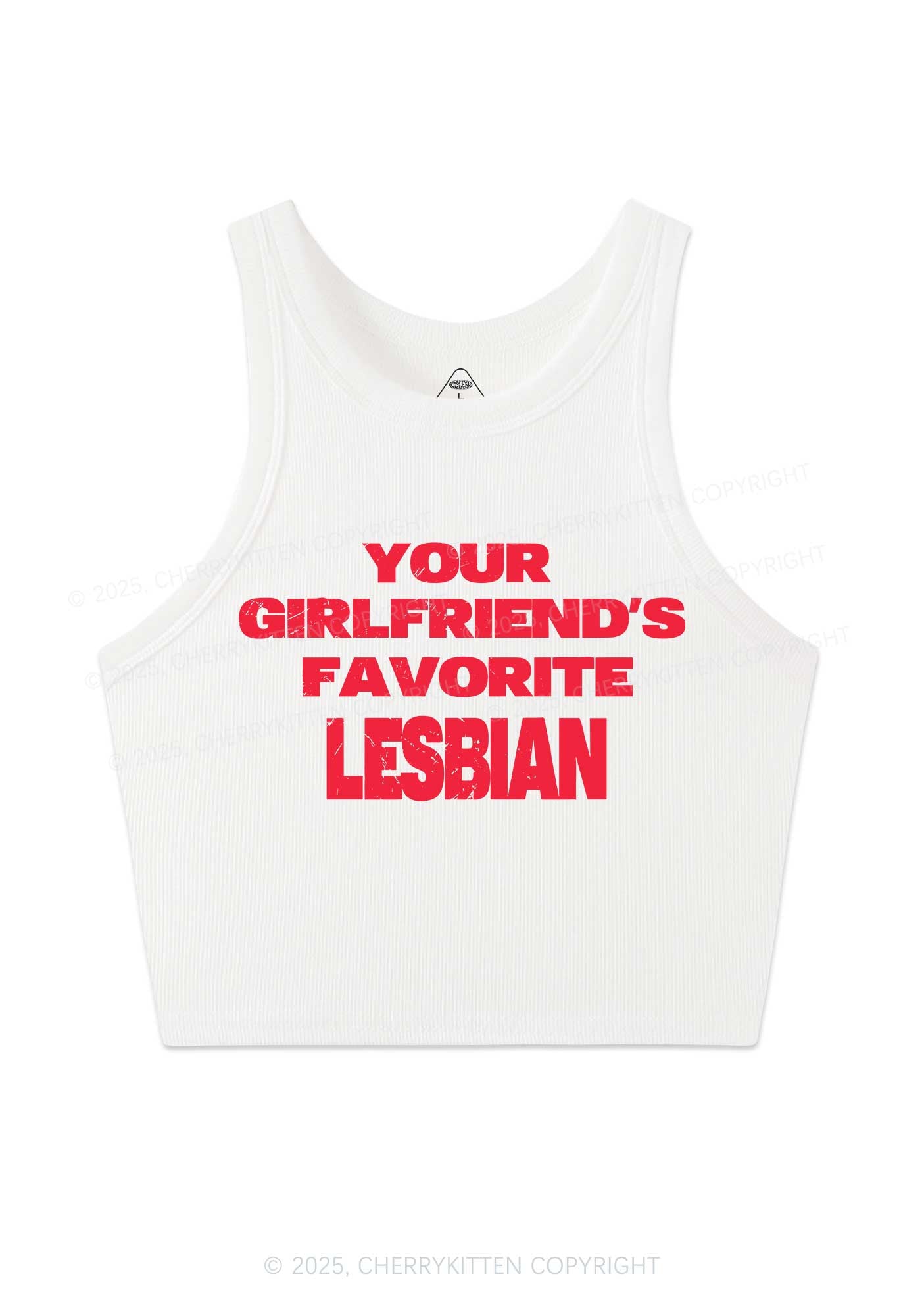 Your GF Favorite Lesbian Pride Y2K Crop Tank Top Cherrykitten