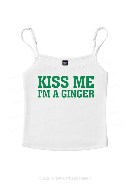 Kiss Me Im Ginger St Patricks Y2K Spaghetti Strap Cami Cherrykitten