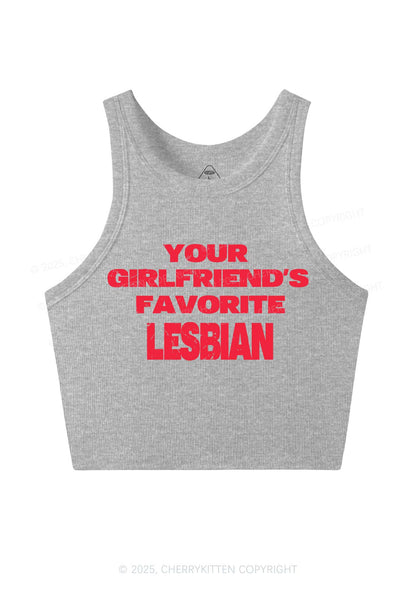 Your GF Favorite Lesbian Pride Y2K Crop Tank Top Cherrykitten