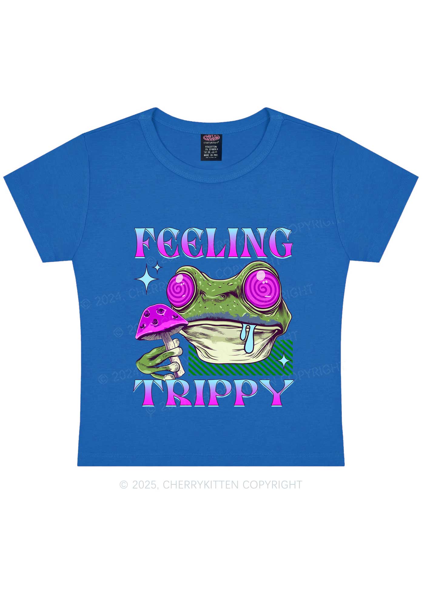 Frog Feeling Trippy Y2K Baby Tee Cherrykitten