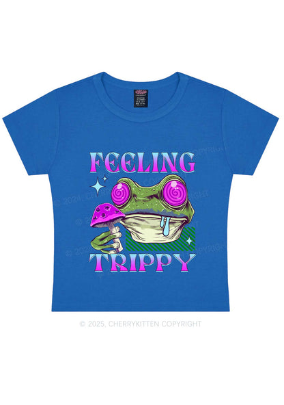 Frog Feeling Trippy Y2K Baby Tee Cherrykitten