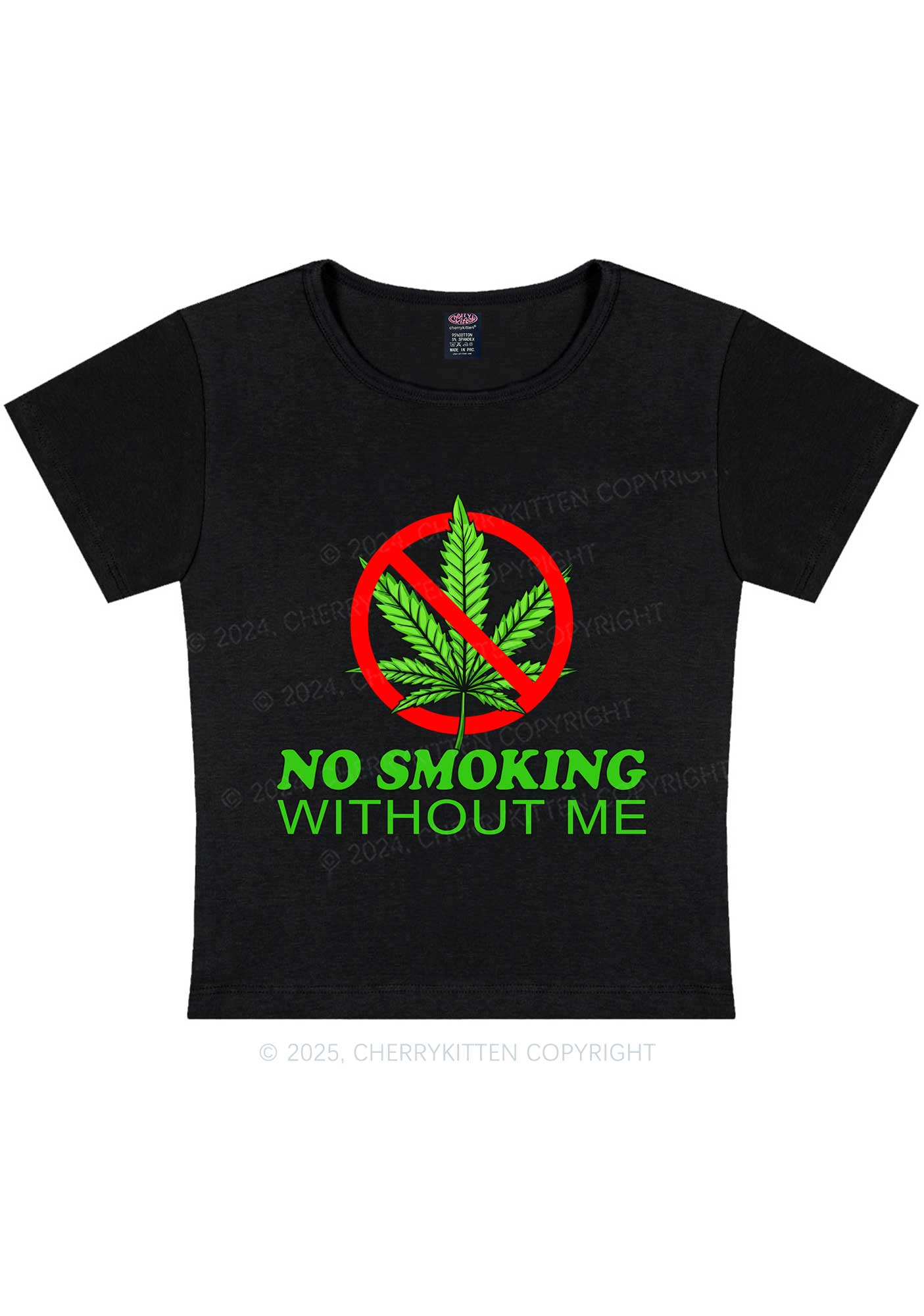 No Smoking Without Me Y2K Baby Tee Cherrykitten