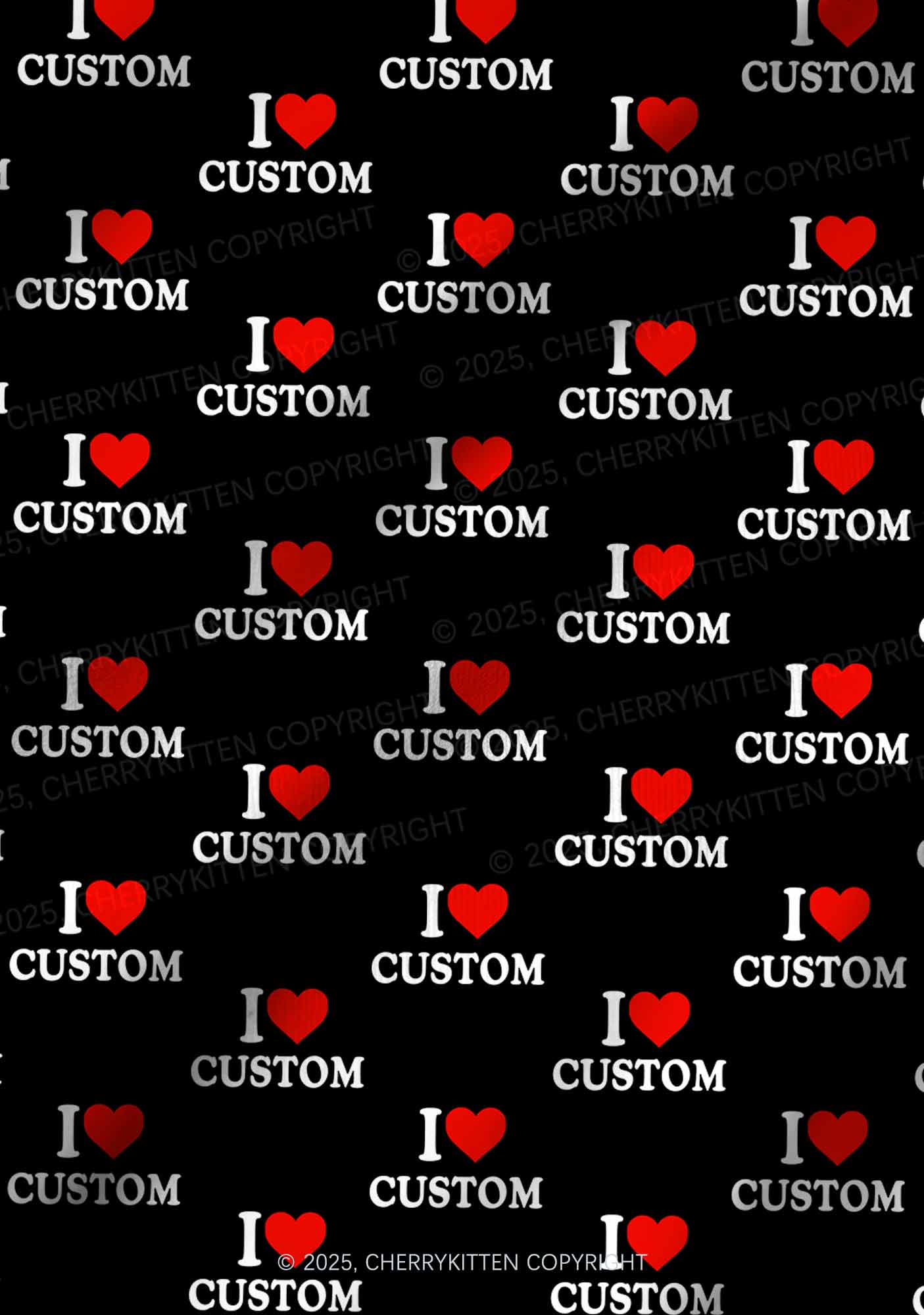 I Love Custom Valentine's Day Y2K Print Long Sleeve Pajama Set Cherrykitten