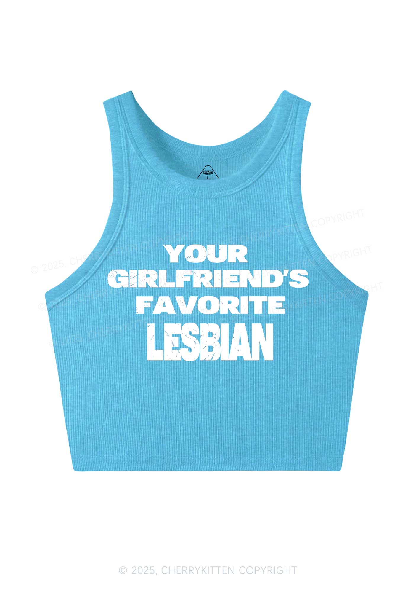 Your GF Favorite Lesbian Pride Y2K Crop Tank Top Cherrykitten