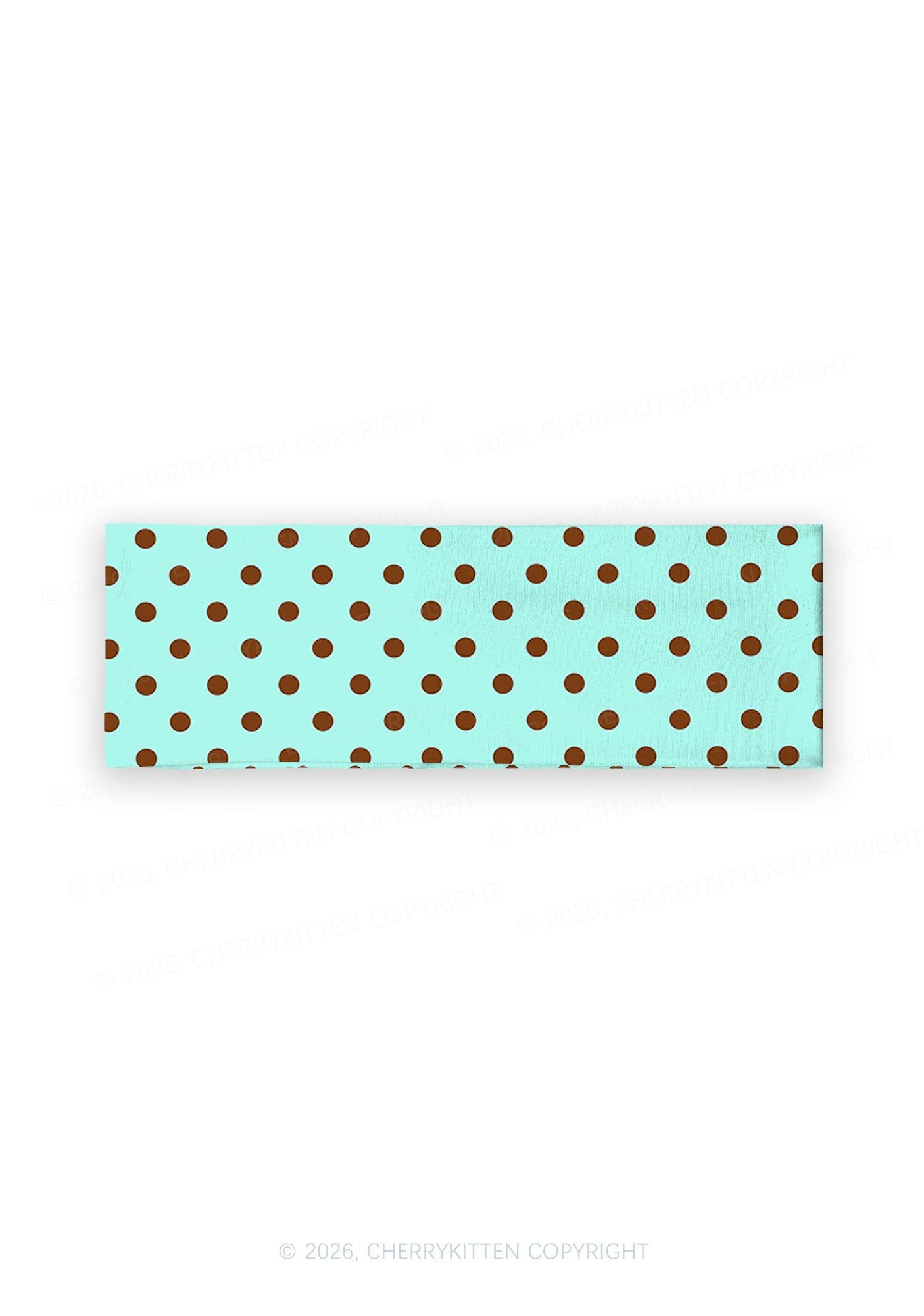 Brown Dots On Mint Green Y2K Print Headband Cherrykitten
