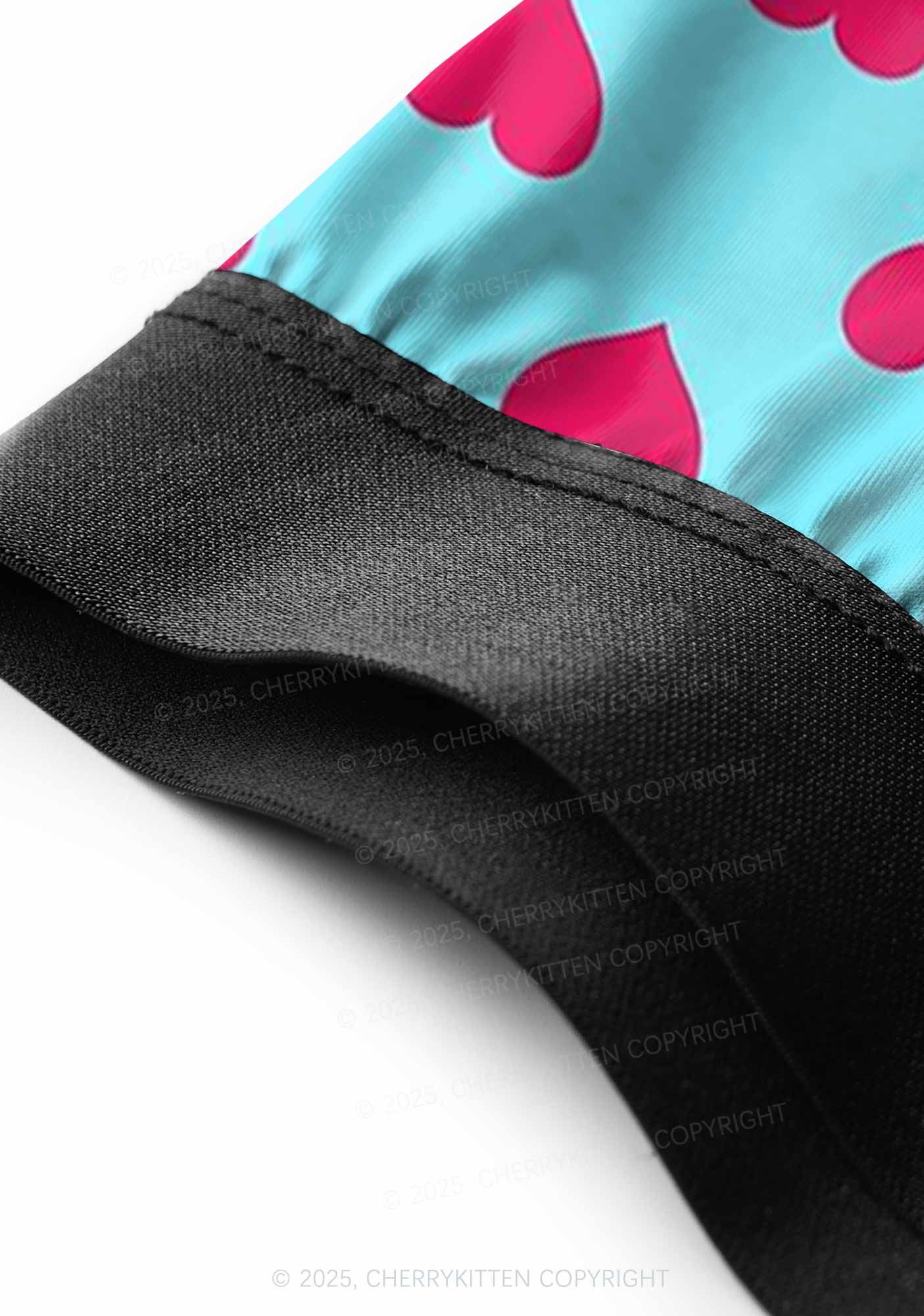 Pink Heart On Blue Valentine's Day Y2K Print Couples Boxer Briefs Set Cherrykitten