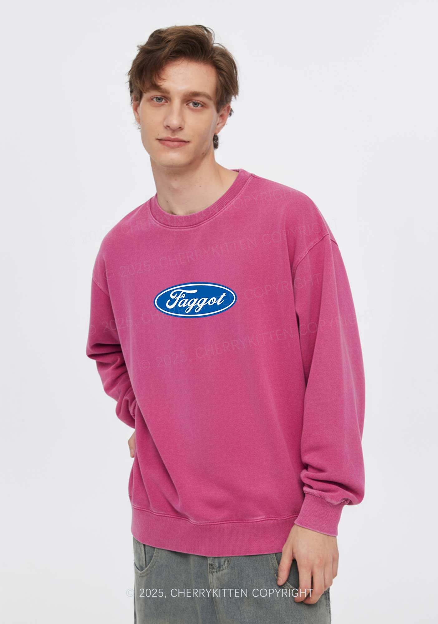 Faggot Pride Y2K Washed Sweatshirts Cherrykitten