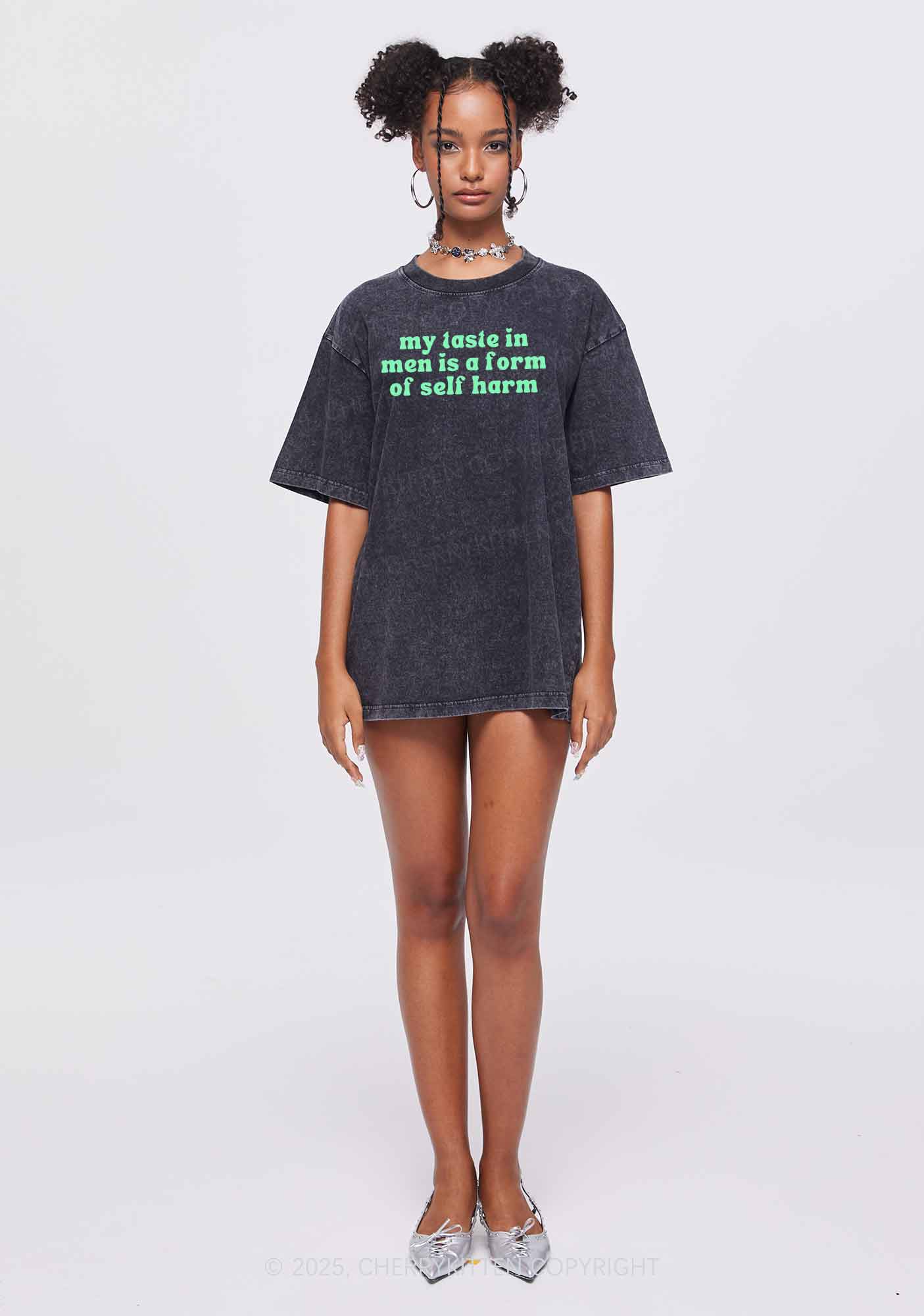 My Taste In Men Y2K Shirts Washed Tee Cherrykitten