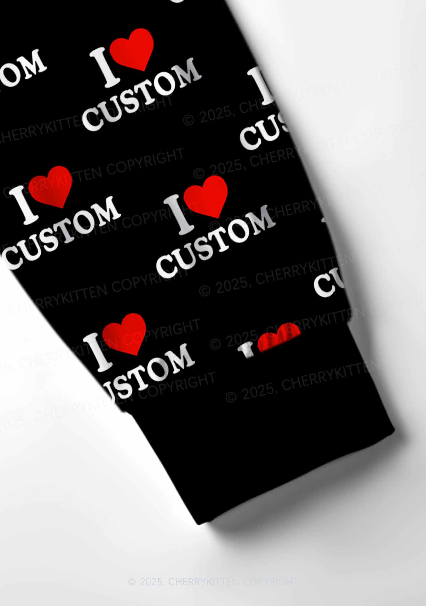 I Love Custom Valentine's Day Y2K Print Long Sleeve Pajama Set Cherrykitten