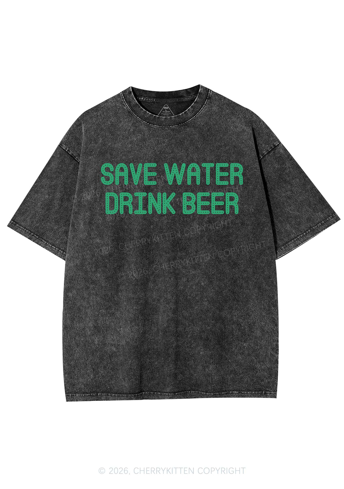Save Water Drink Beer St Patricks Y2K Shirts Washed Tee Cherrykitten