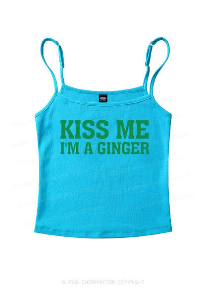 Kiss Me Im Ginger St Patricks Y2K Spaghetti Strap Cami Cherrykitten