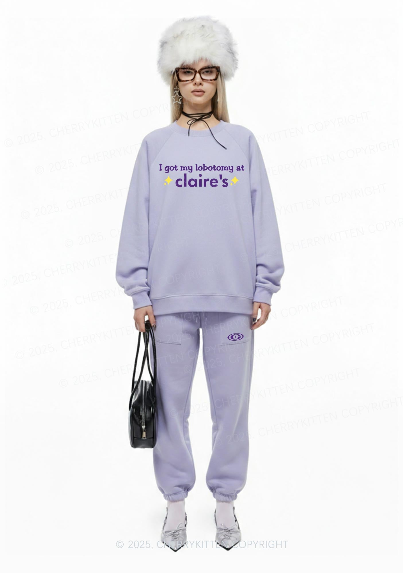 I Got My Lobotomy At Claires Y2K Fleece Sweatshirts Set Cherrykitten
