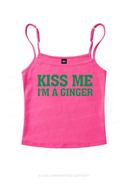 Kiss Me Im Ginger St Patricks Y2K Spaghetti Strap Cami Cherrykitten