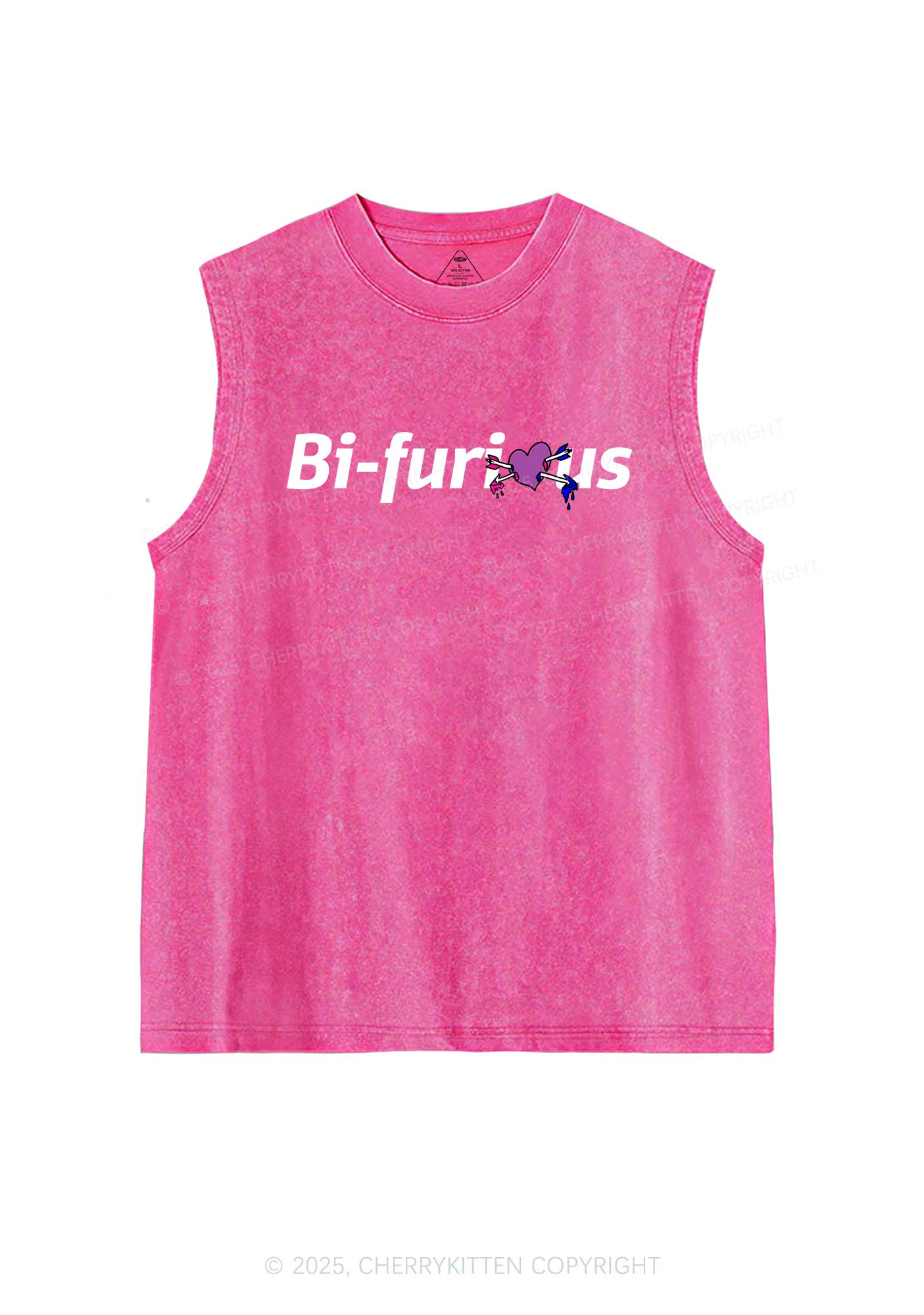 Bifurious Pride Y2K Washed Muscle Tank Cherrykitten
