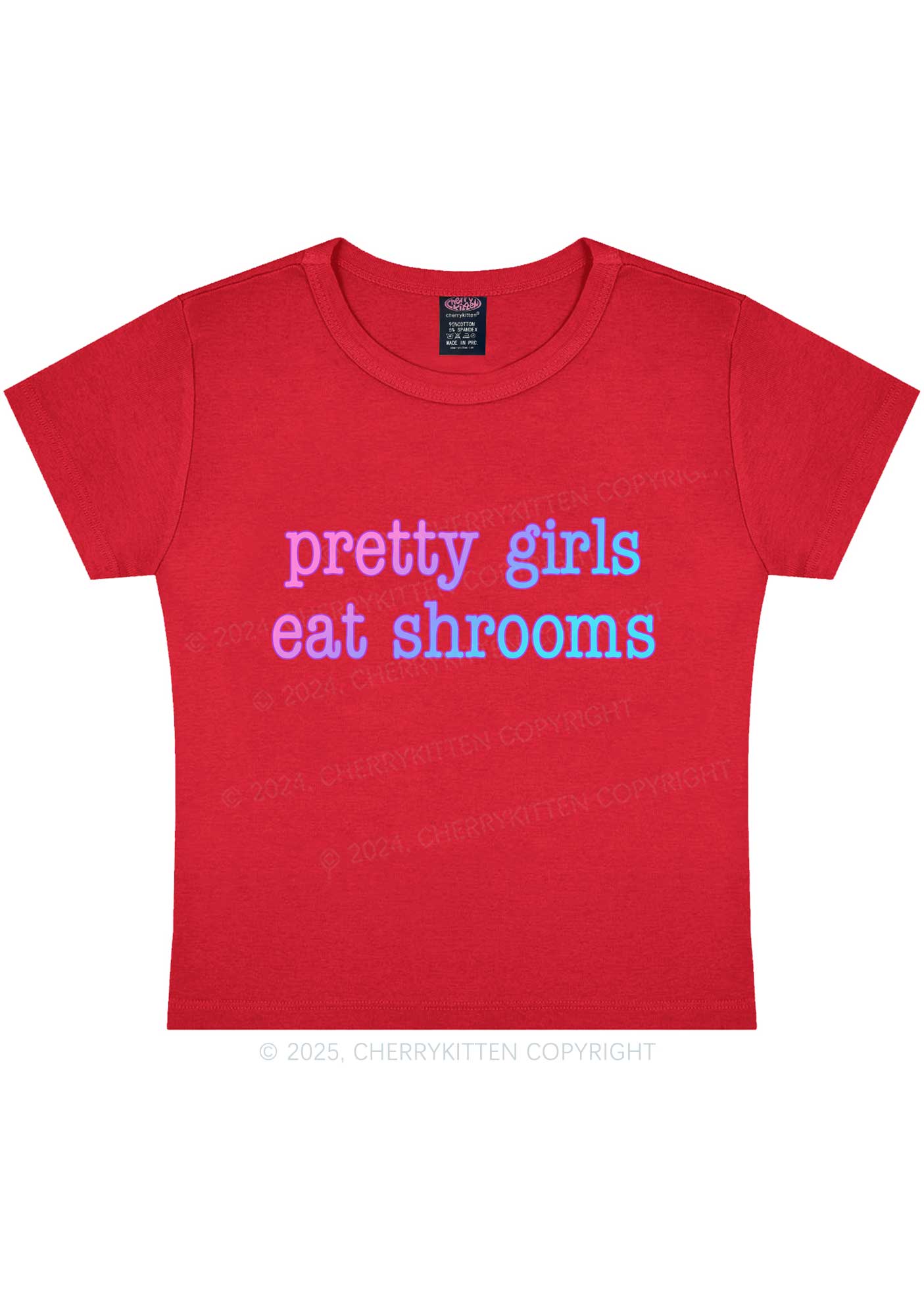 Pretty Girls Eat Shrooms Y2K Baby Tee Cherrykitten