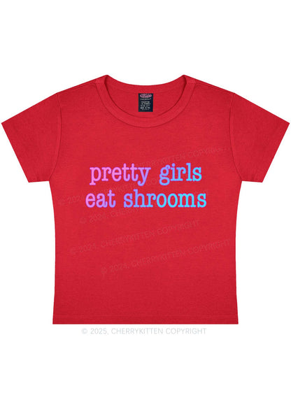 Pretty Girls Eat Shrooms Y2K Baby Tee Cherrykitten