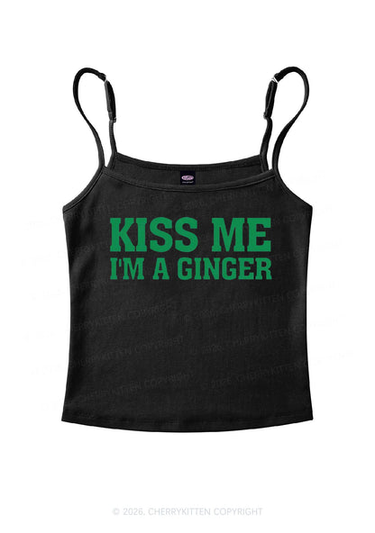 Kiss Me Im Ginger St Patricks Y2K Spaghetti Strap Cami Cherrykitten