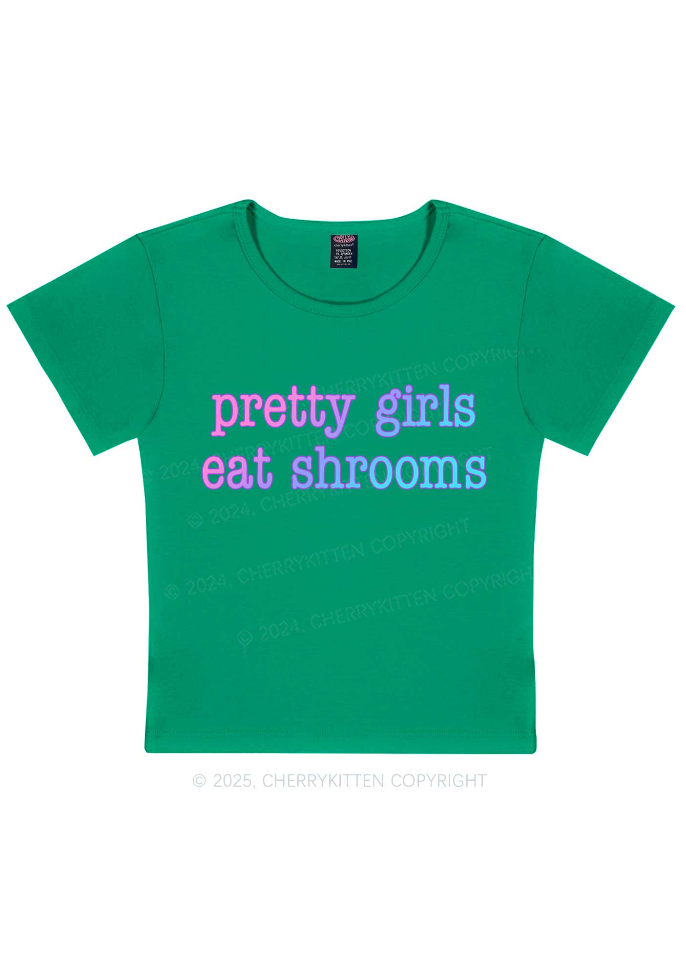 Pretty Girls Eat Shrooms Y2K Baby Tee Cherrykitten
