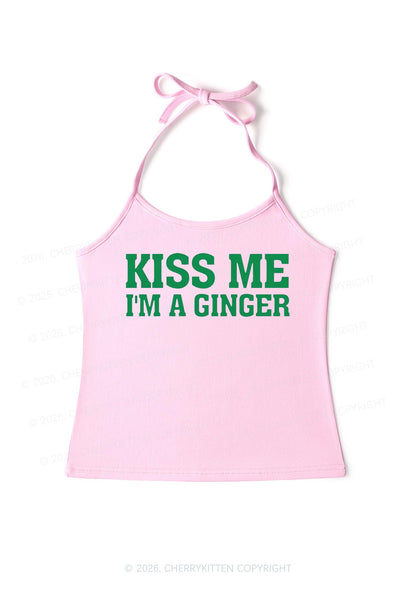 Kiss Me Im Ginger St Patricks Y2K Halter Neck Cami Cherrykitten
