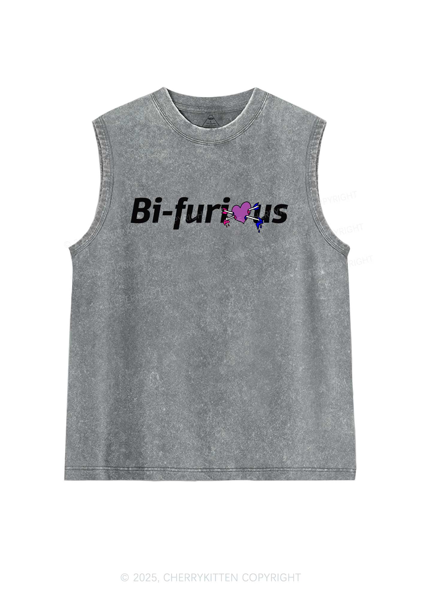 Bifurious Pride Y2K Washed Muscle Tank Cherrykitten