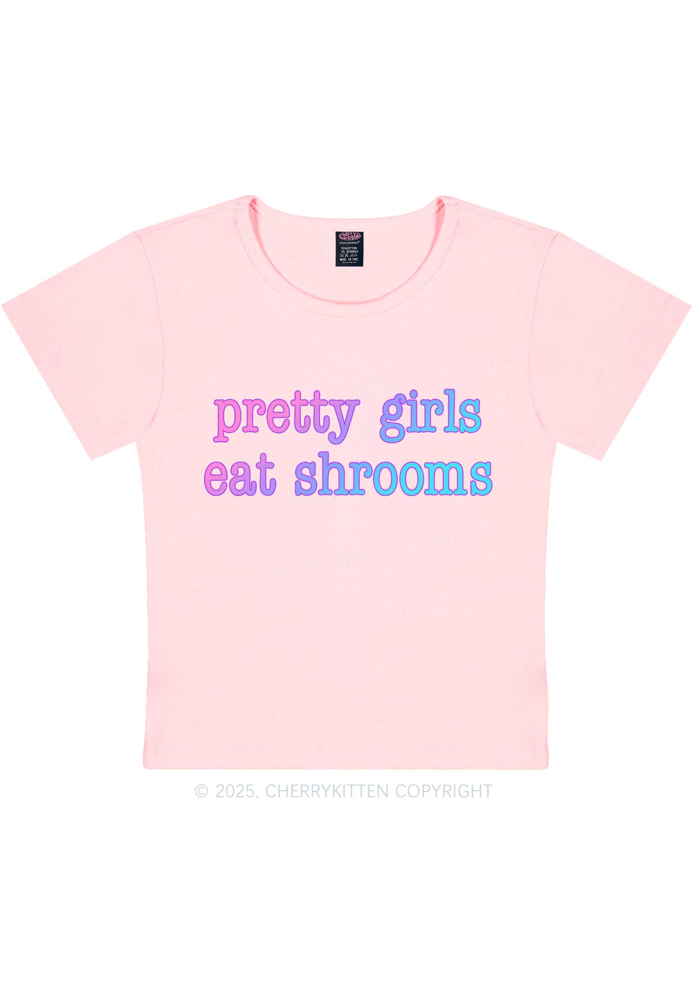 Pretty Girls Eat Shrooms Y2K Baby Tee Cherrykitten