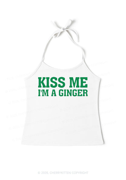 Kiss Me Im Ginger St Patricks Y2K Halter Neck Cami Cherrykitten