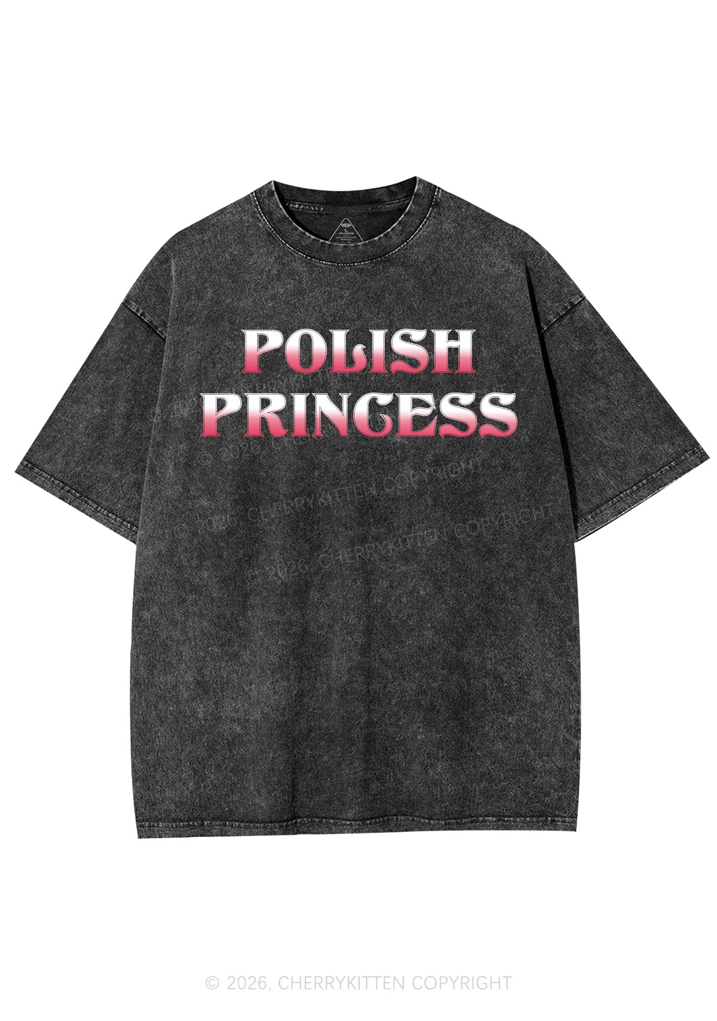 Polish Princess St Patricks Y2K Shirts Washed Tee Cherrykitten