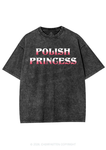 Polish Princess St Patricks Y2K Shirts Washed Tee Cherrykitten
