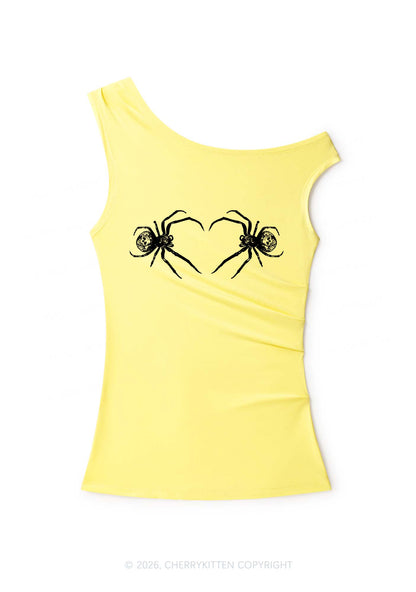 Skull Spider Y2K Off Shoulder Tank Top Cherrykitten