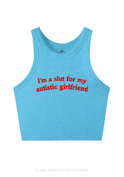 Slxt For My Autistic GF Y2K Crop Tank Top Cherrykitten
