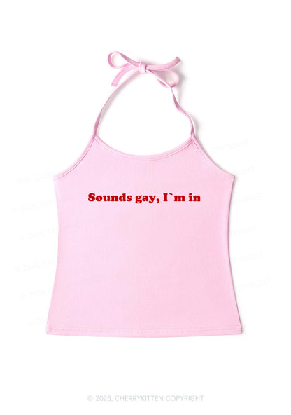 Sounds Gay Pride Y2K Halter Neck Cami Cherrykitten