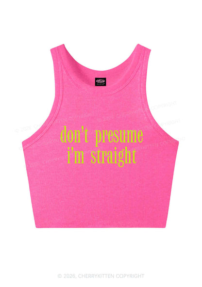 Dont Presume Im Straight Pride Y2K Crop Tank Top Cherrykitten
