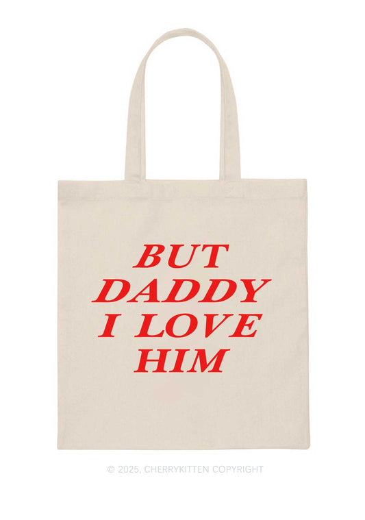 But Daddy I Love Him Pride Y2K Canvas Tote Bag Cherrykitten