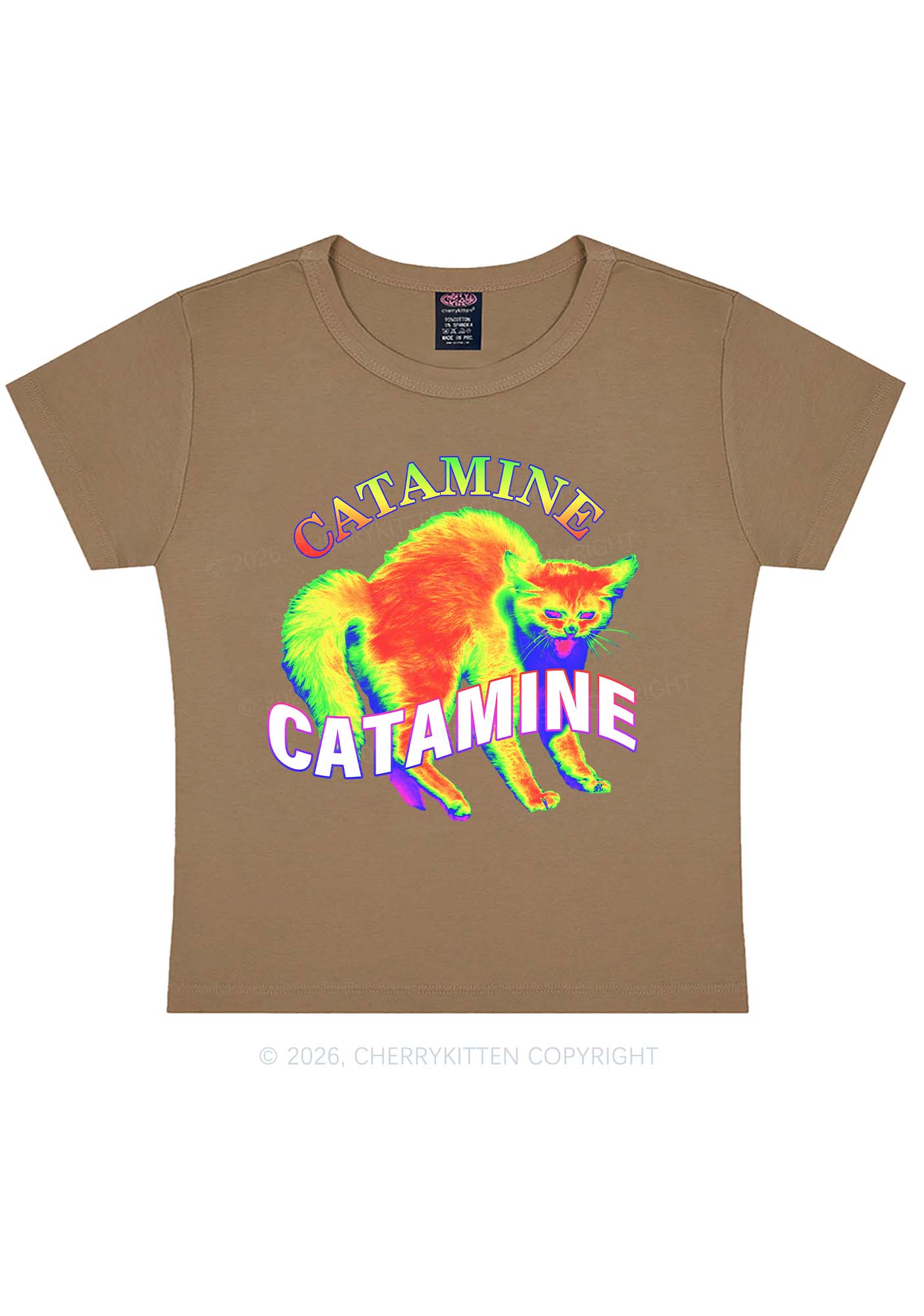 Thermal Cat Y2K Baby Tee Cherrykitten