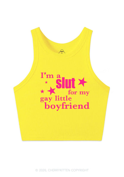 Slxt For My Gay Little BF Pride Y2K Crop Tank Top Cherrykitten