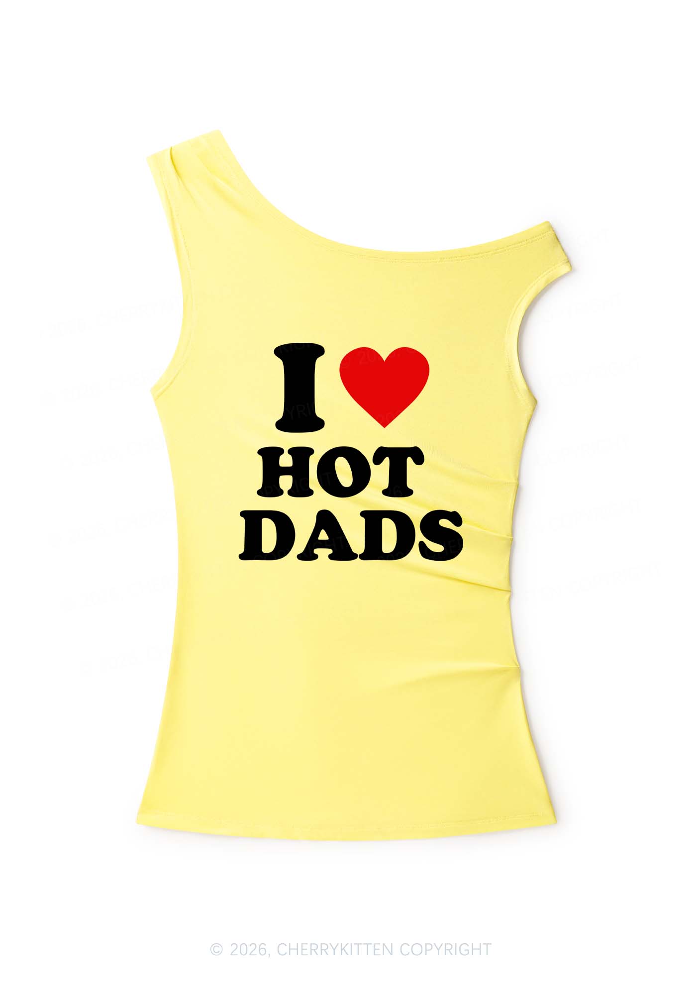 I Love Hot Dads Y2K Off Shoulder Tank Top Cherrykitten